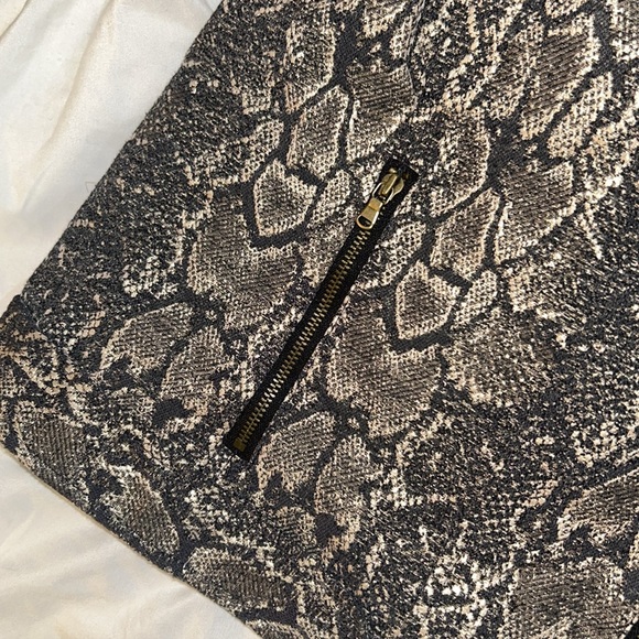 Faux snakeskin fabric motorcycle jacket with zippers from Chico’s - Picture 3 of 4